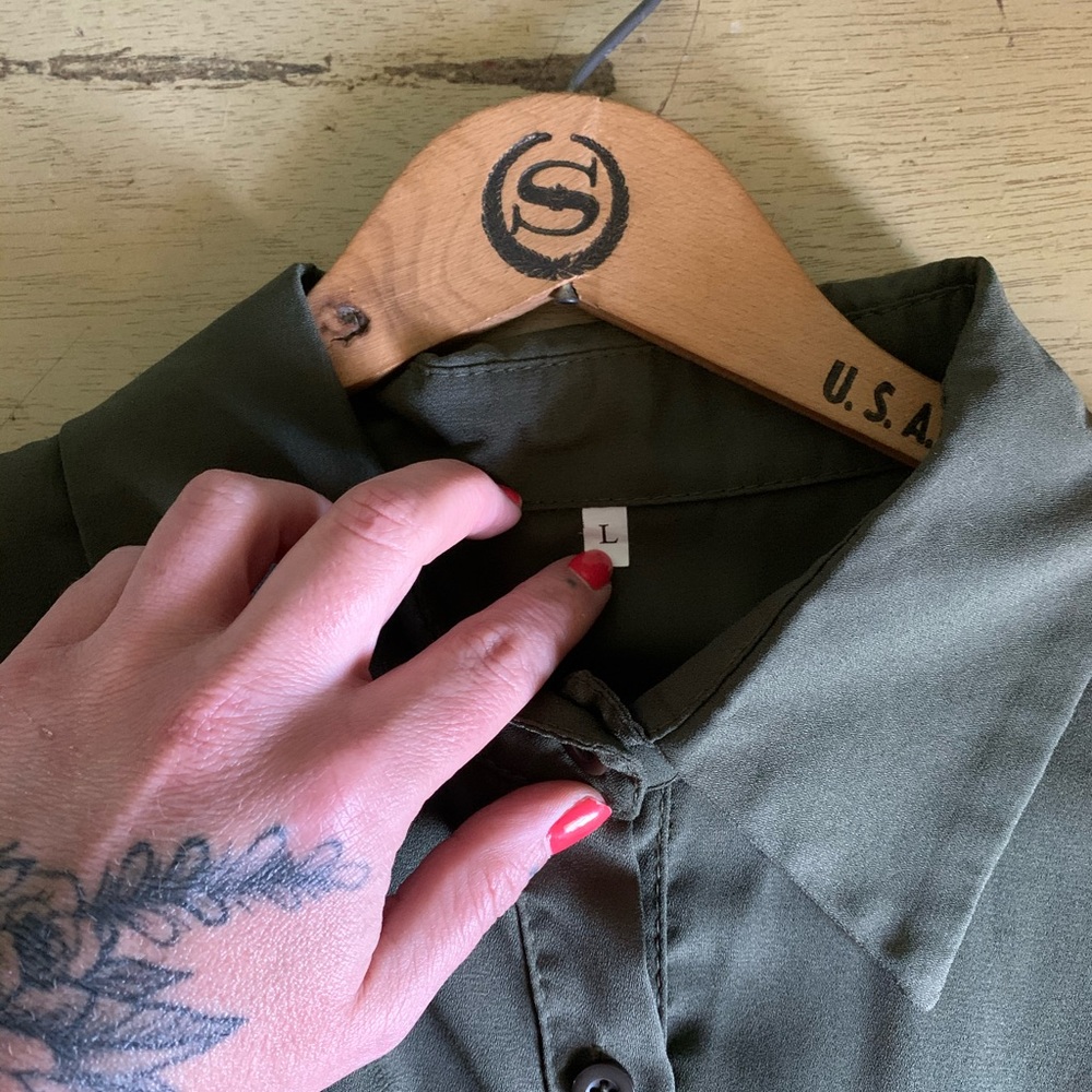 ARMY GREEN DRESS - Picture 3 of 3